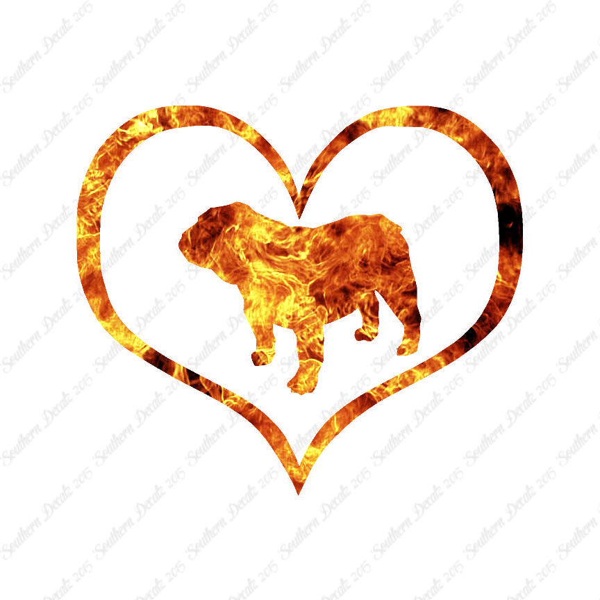 Bulldog Dog Heart Love