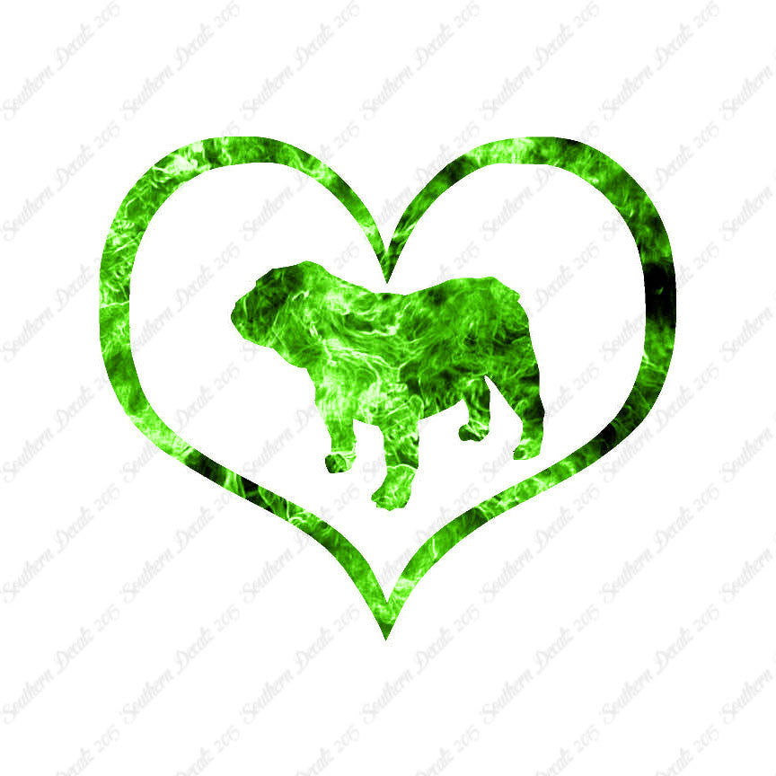 Bulldog Dog Heart Love
