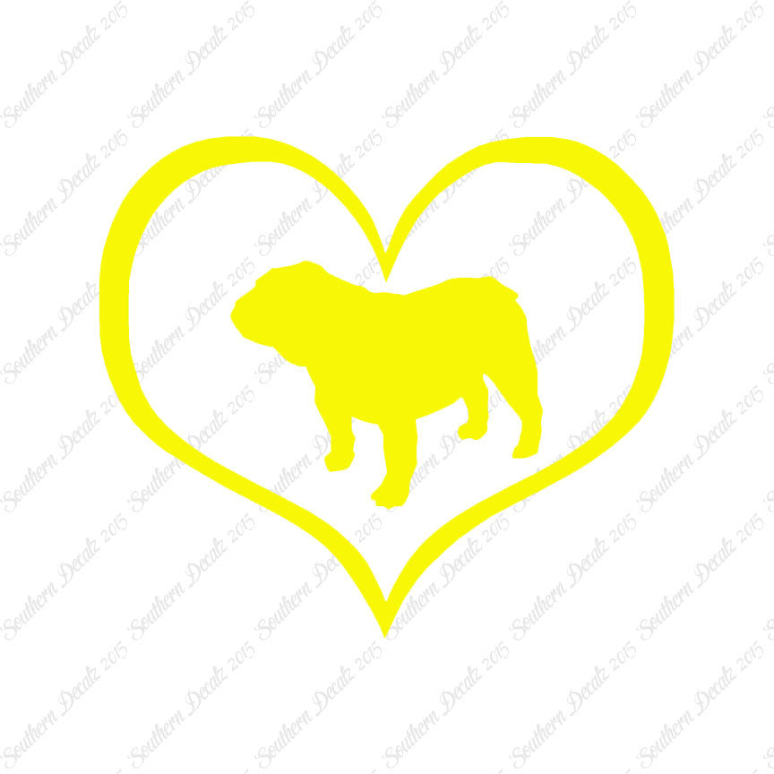 Bulldog Dog Heart Love