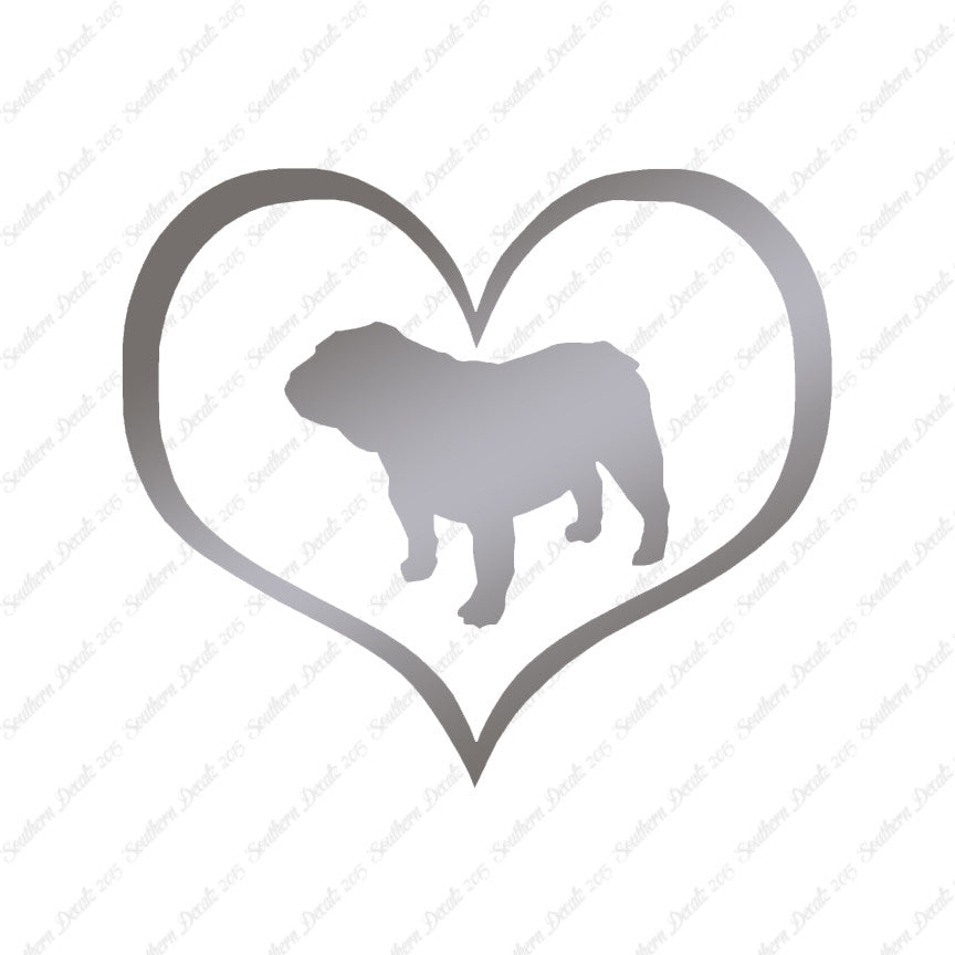 Bulldog Dog Heart Love
