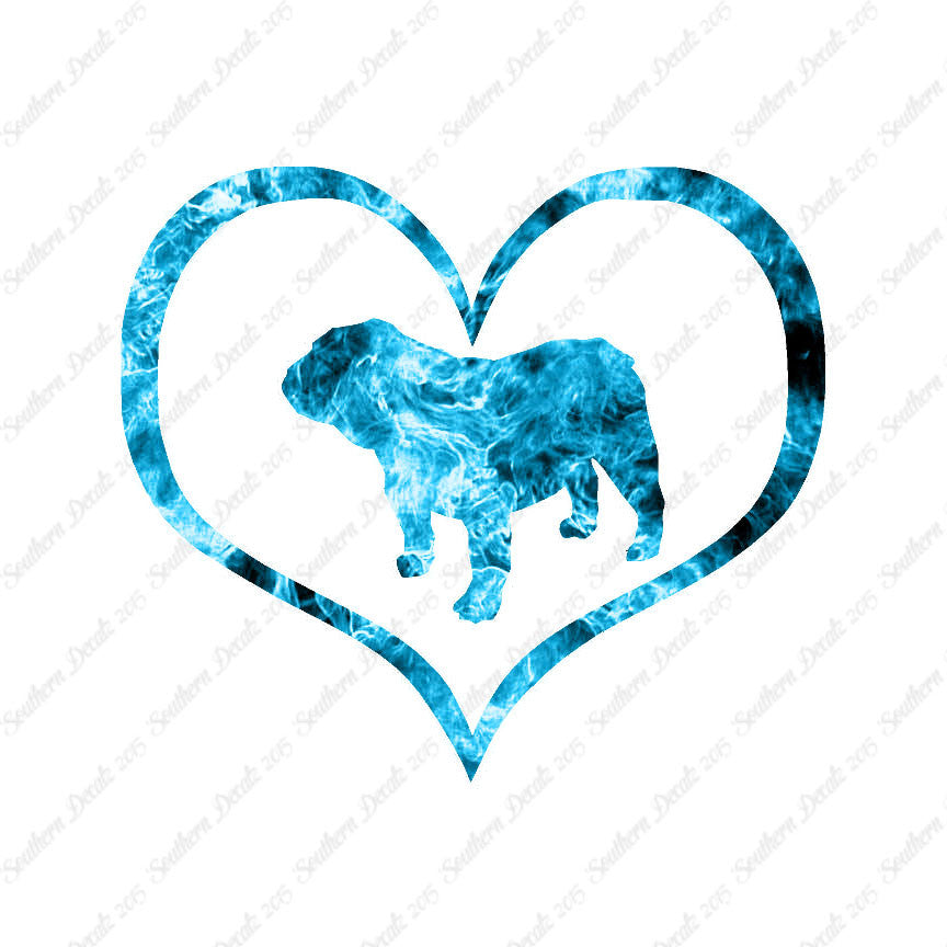 Bulldog Dog Heart Love