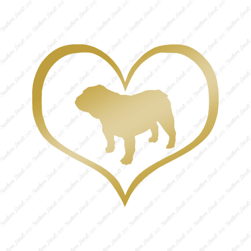 Bulldog Dog Heart Love