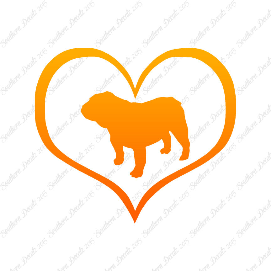 Bulldog Dog Heart Love