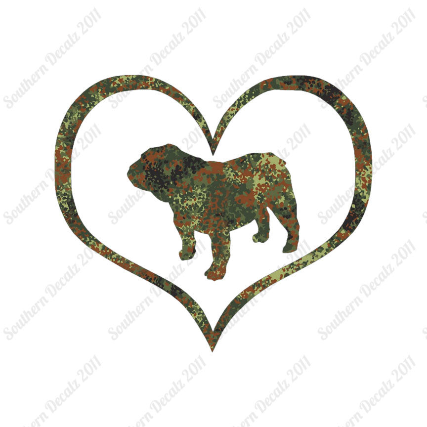 Bulldog Dog Heart Love