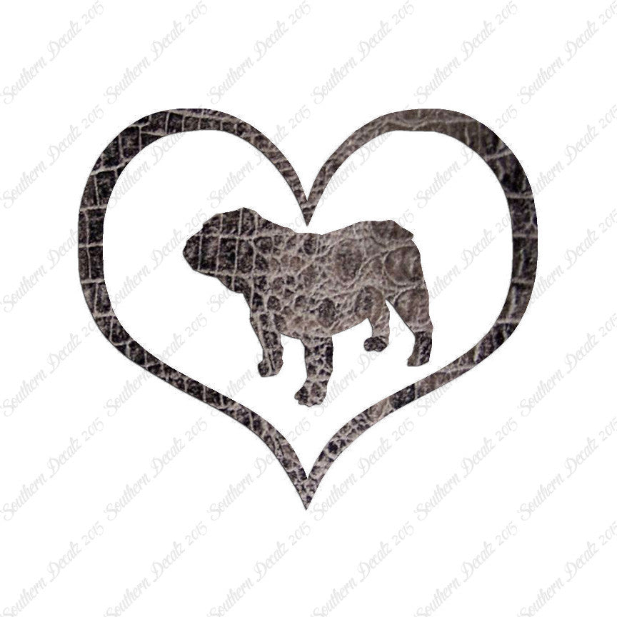 Bulldog Dog Heart Love