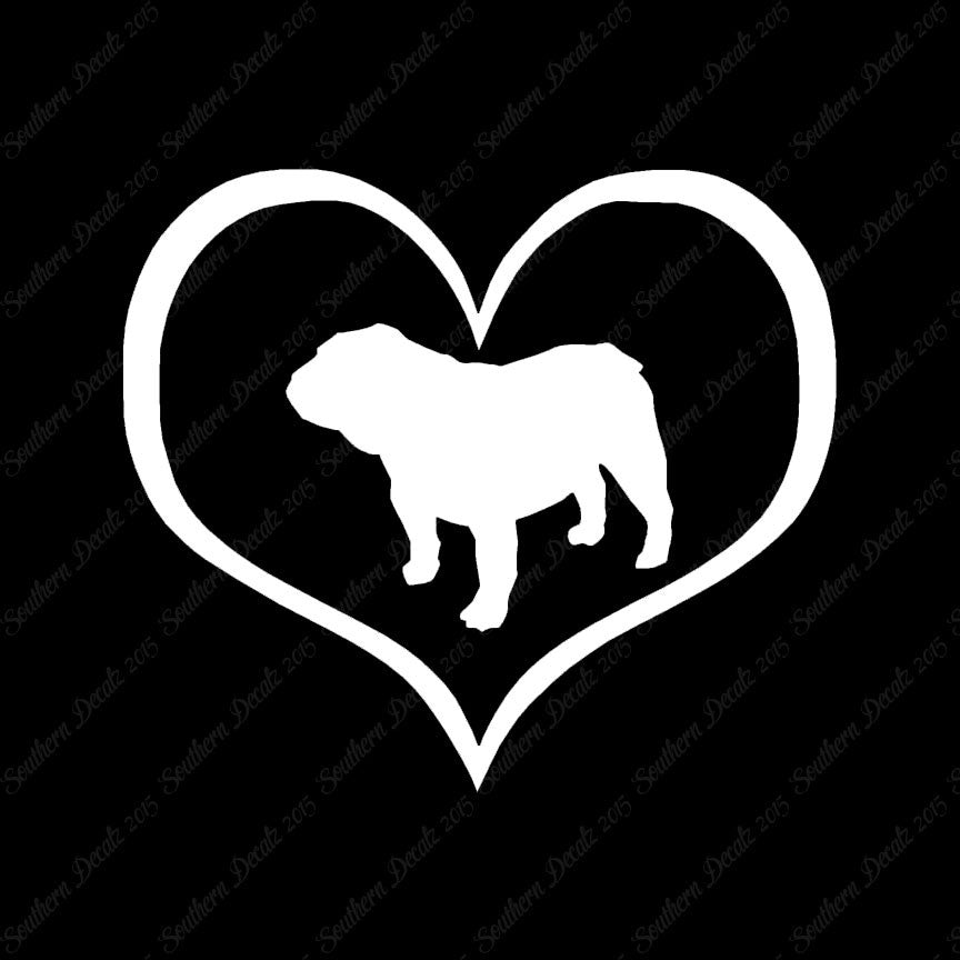 Bulldog Dog Heart Love