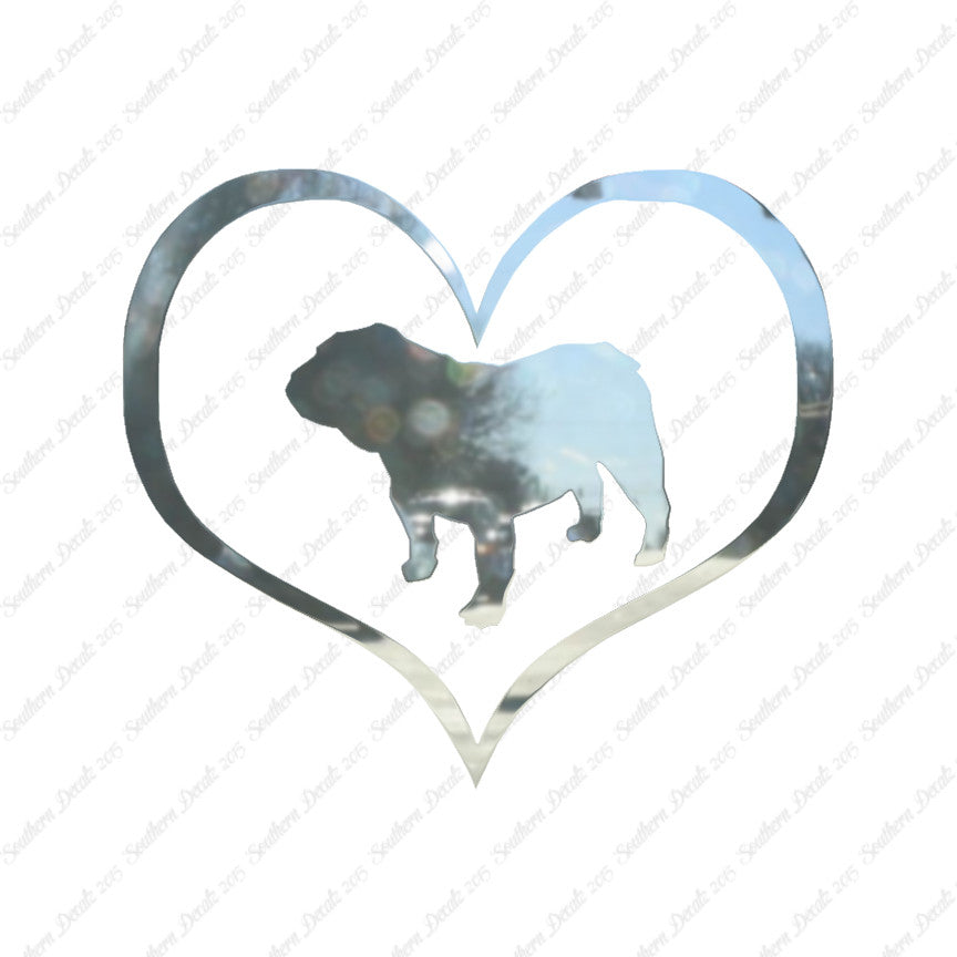Bulldog Dog Heart Love