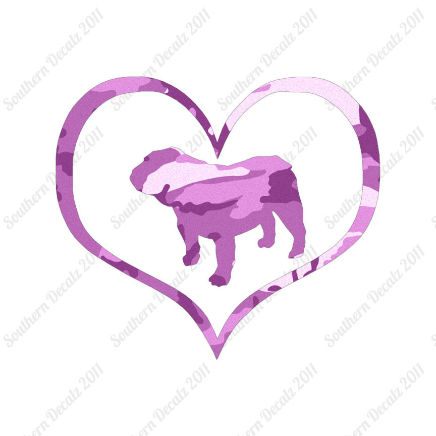 Bulldog Dog Heart Love