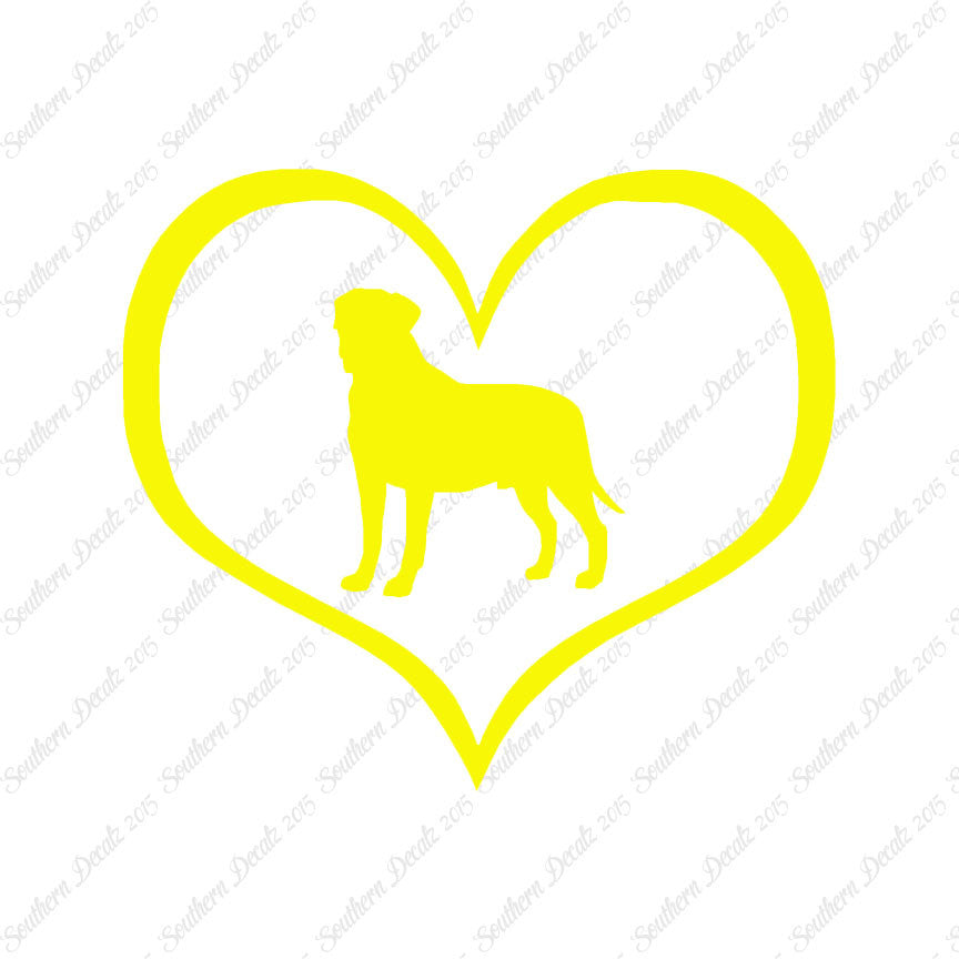 Bullmastiff Dog Heart Love