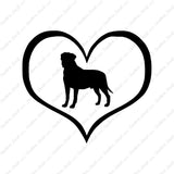 Bullmastiff Dog Heart Love