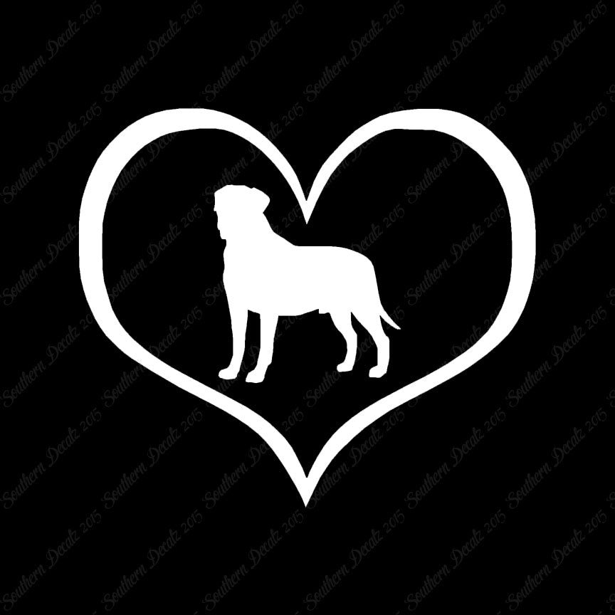 Bullmastiff Dog Heart Love