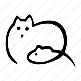 Cat And Mouse Outline