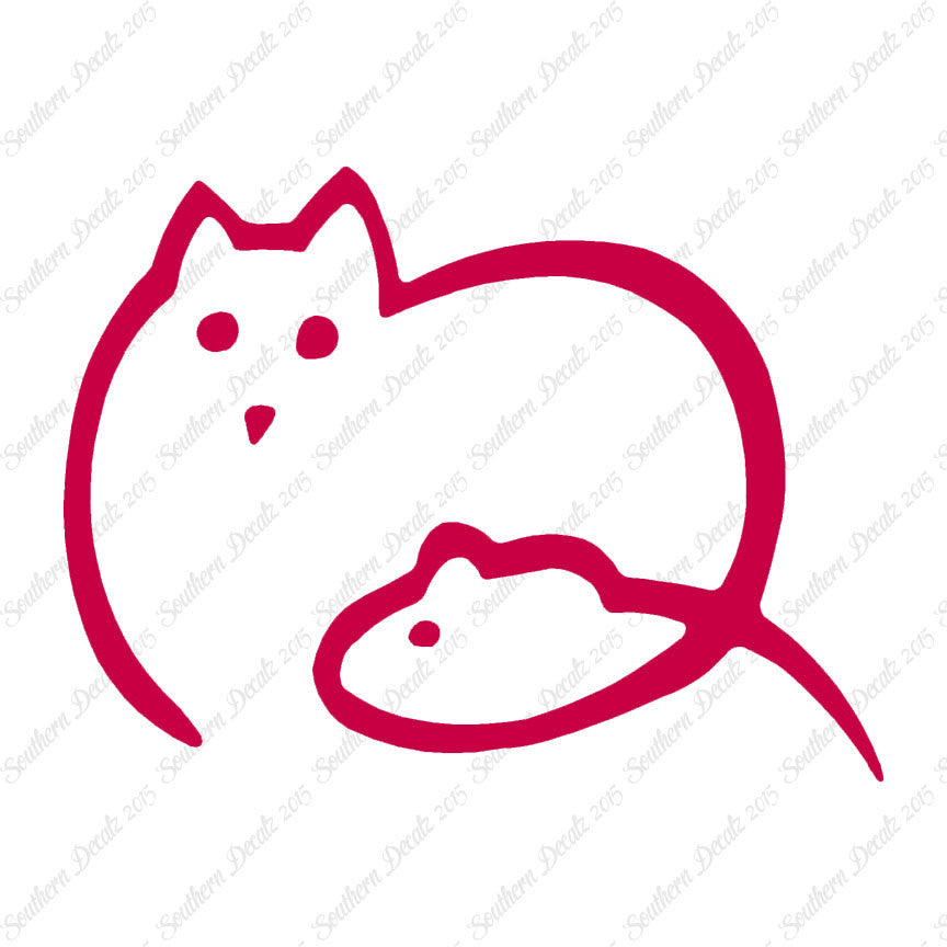 Cat And Mouse Outline