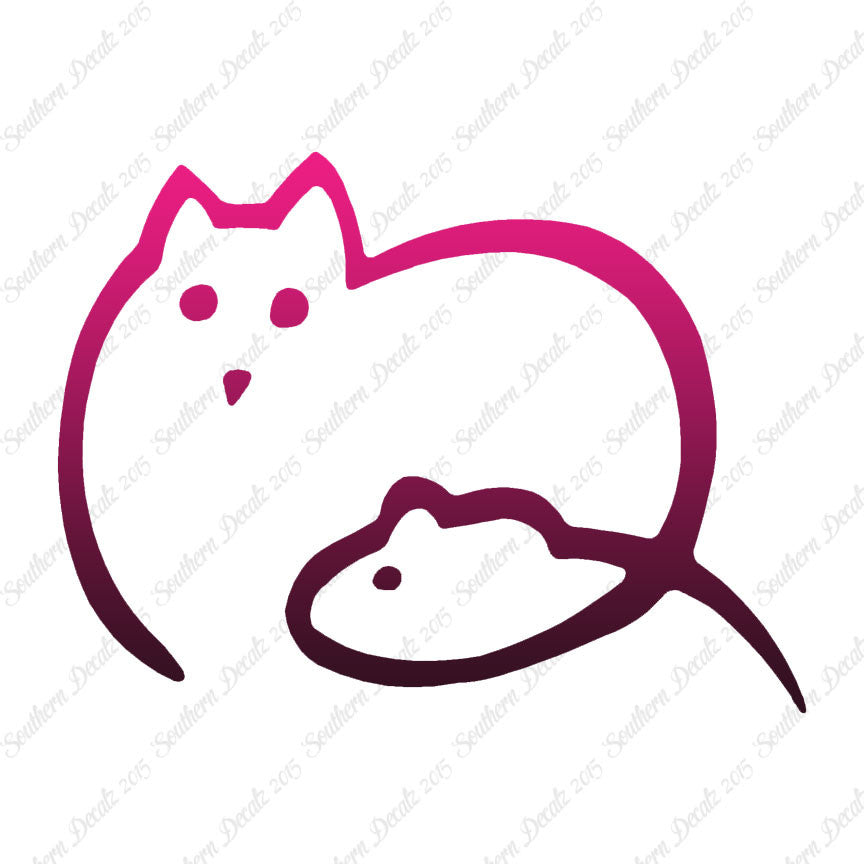 Cat And Mouse Outline