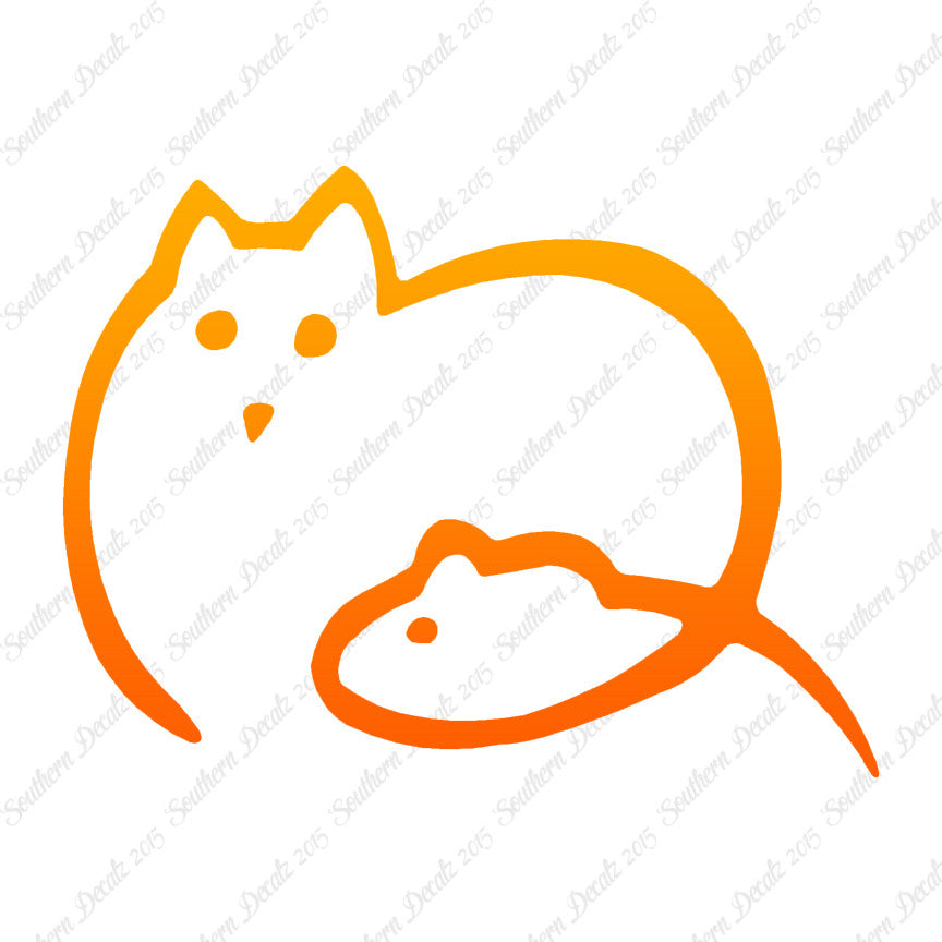 Cat And Mouse Outline