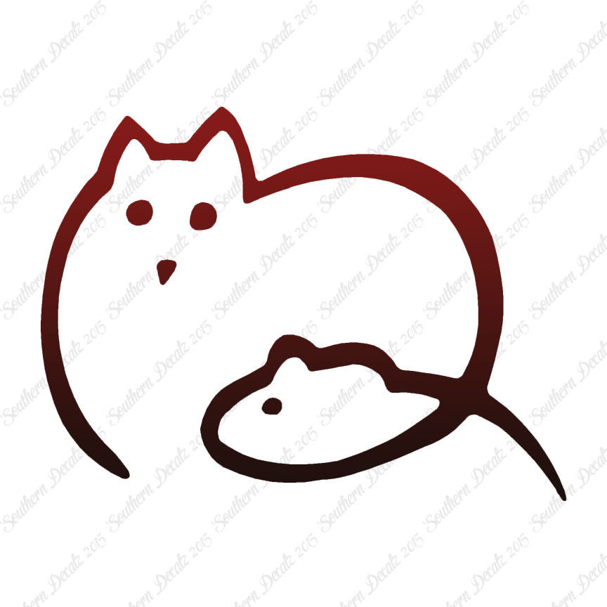 Cat And Mouse Outline