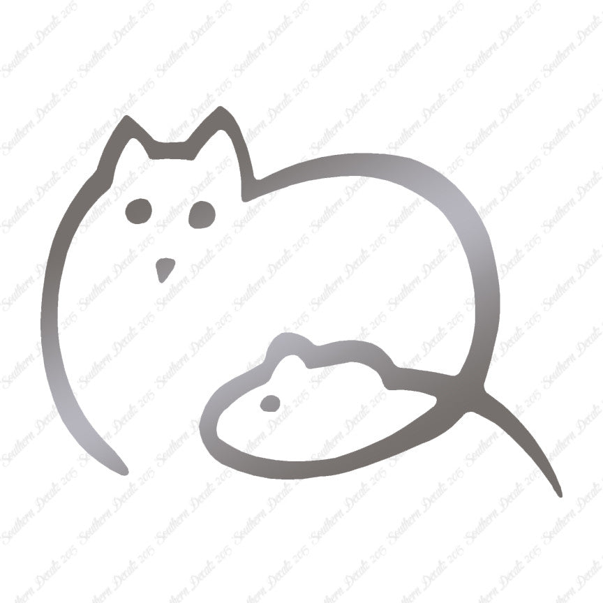 Cat And Mouse Outline