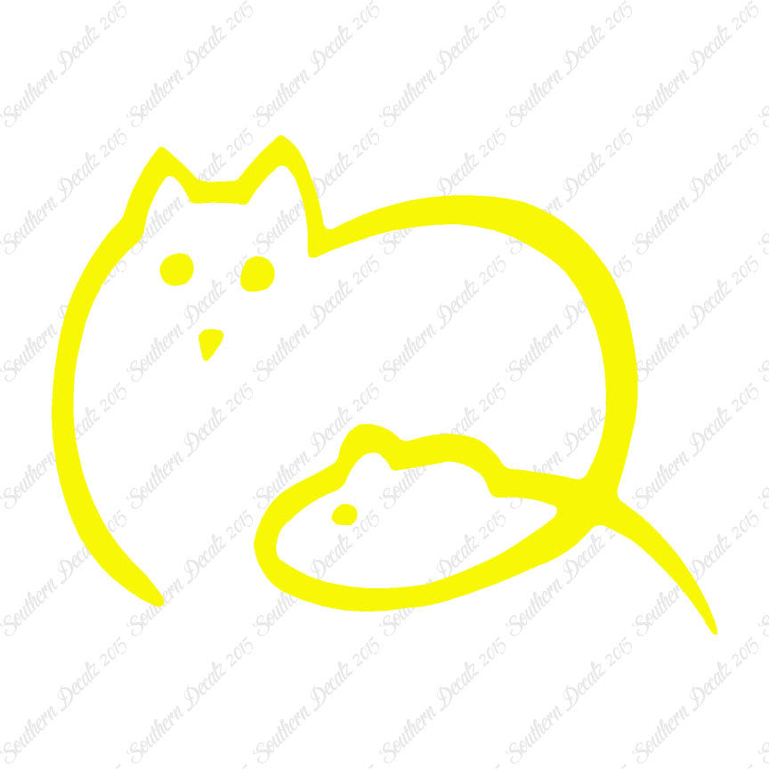 Cat And Mouse Outline