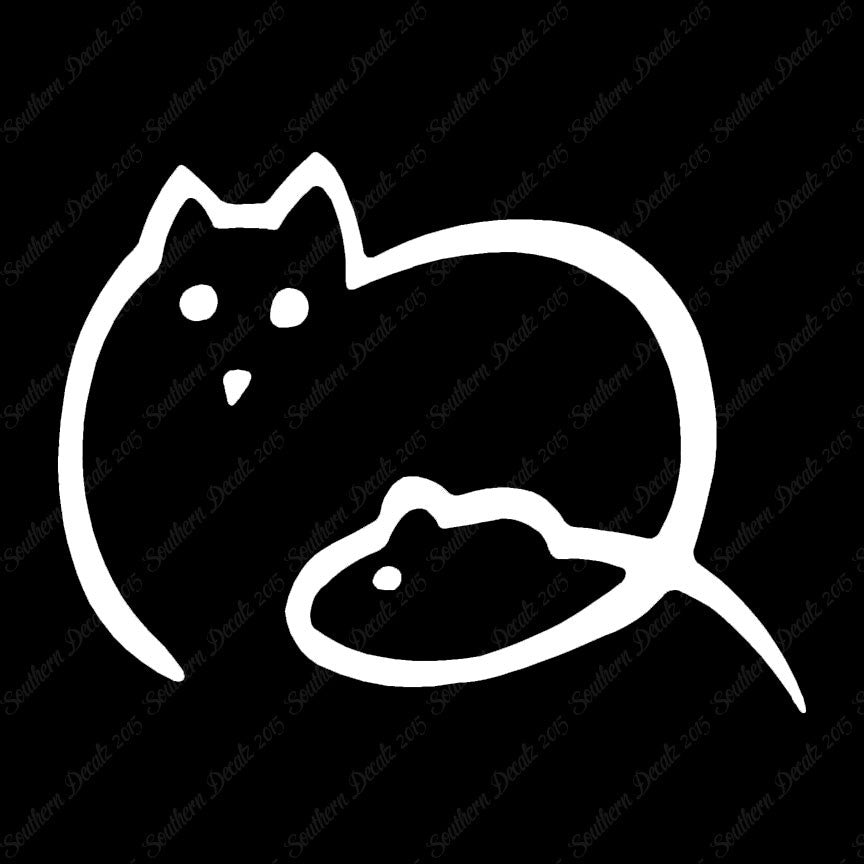 Cat And Mouse Outline