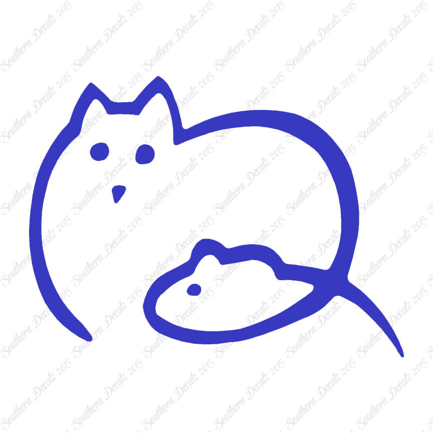 Cat And Mouse Outline