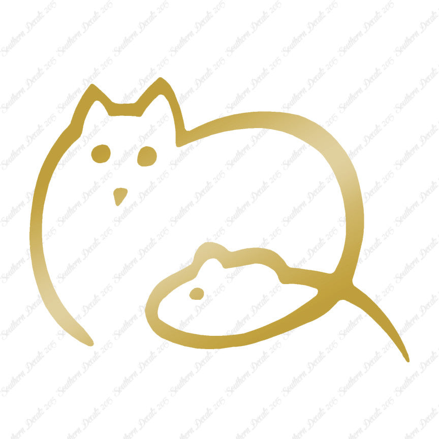 Cat And Mouse Outline