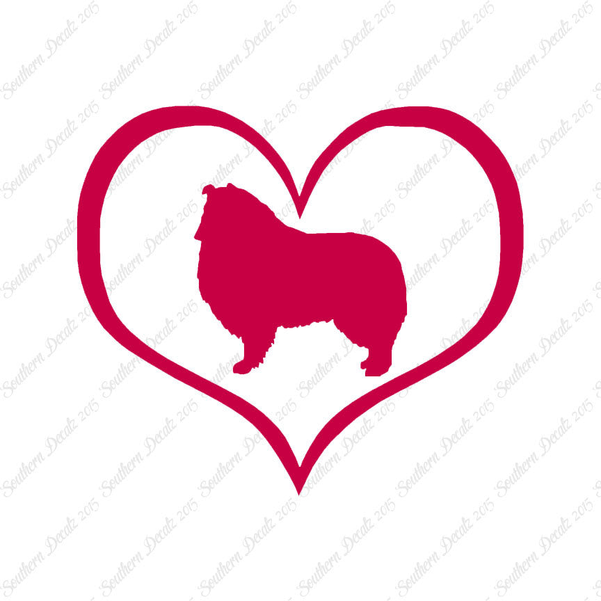 Rough Collie Dog Heart Love