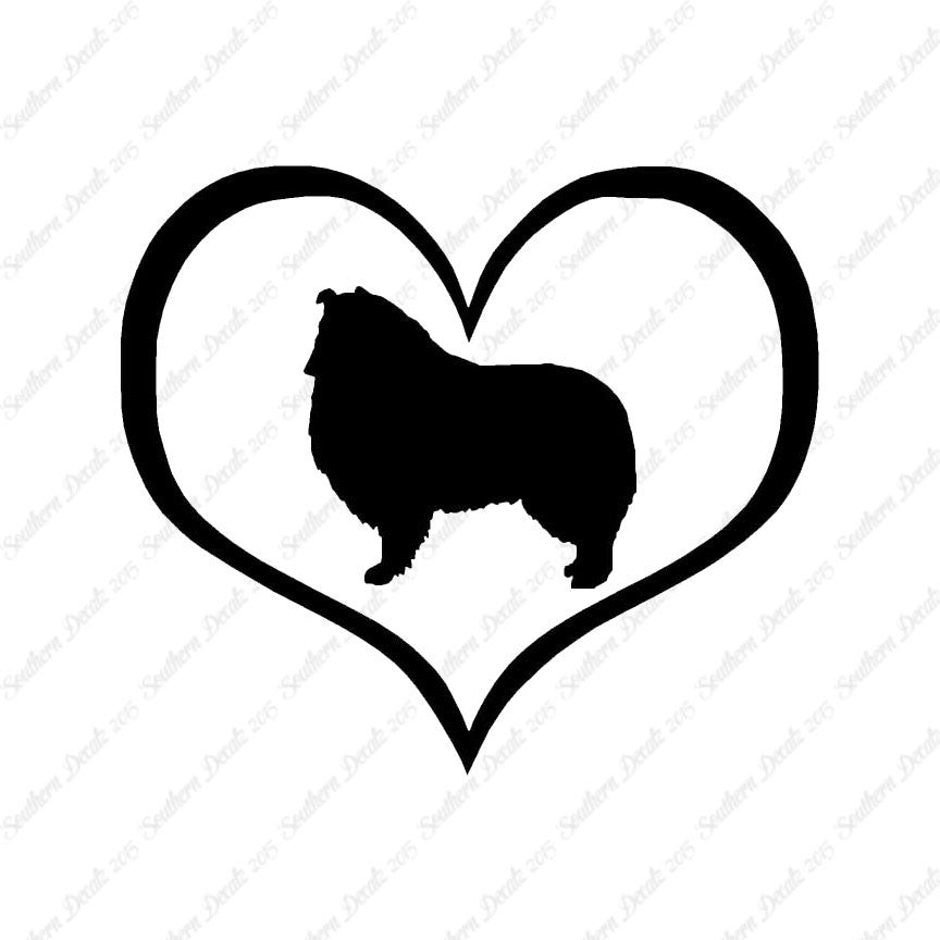 Rough Collie Dog Heart Love