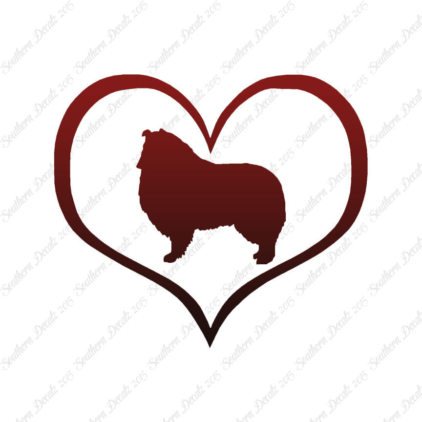 Rough Collie Dog Heart Love