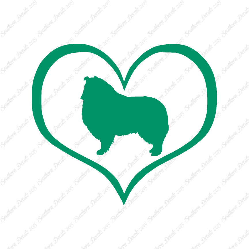 Rough Collie Dog Heart Love
