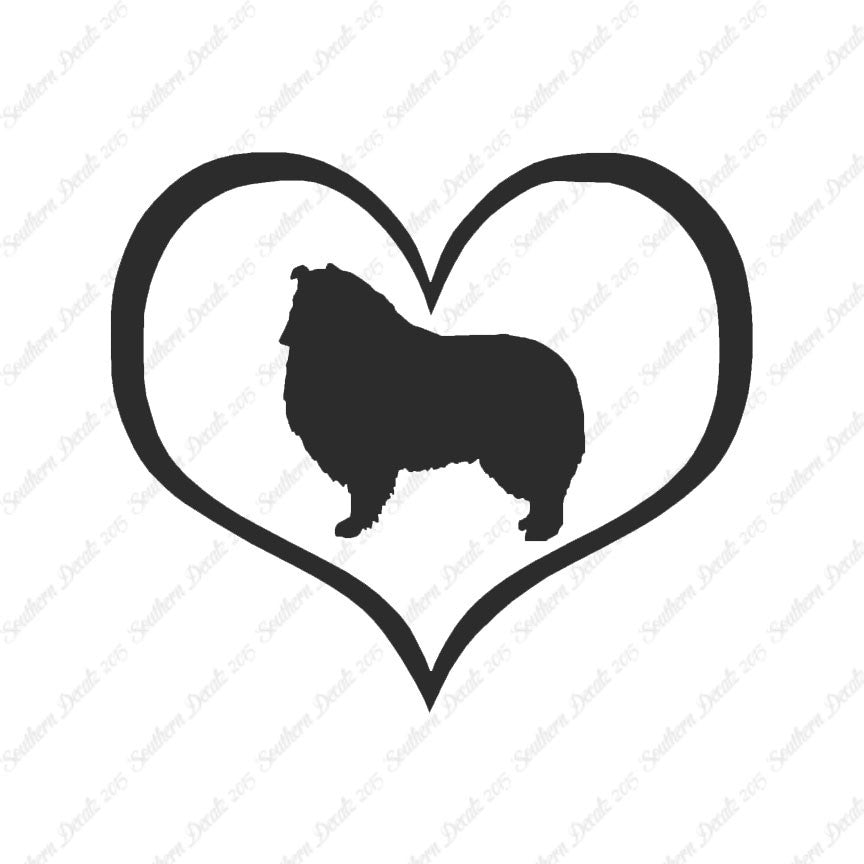 Rough Collie Dog Heart Love