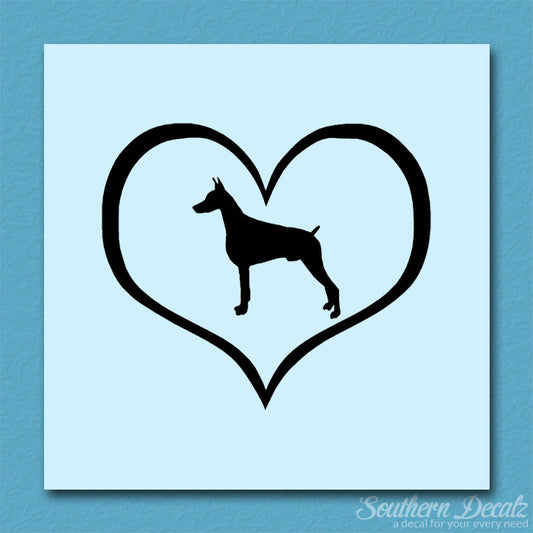 Doberman Dog Heart Love