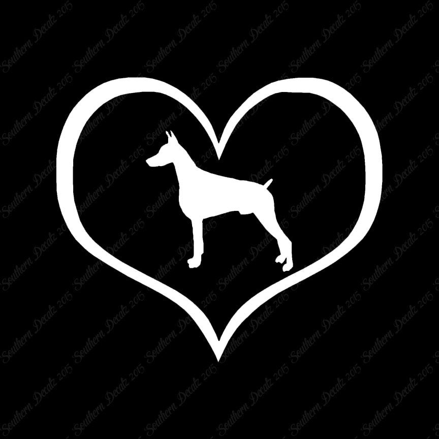 Doberman Dog Heart Love