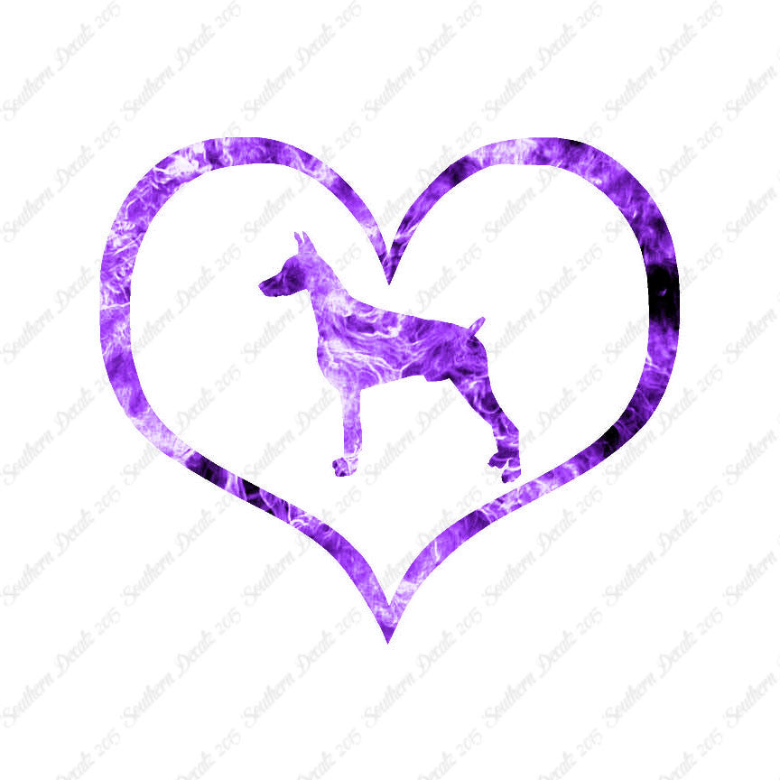 Doberman Dog Heart Love