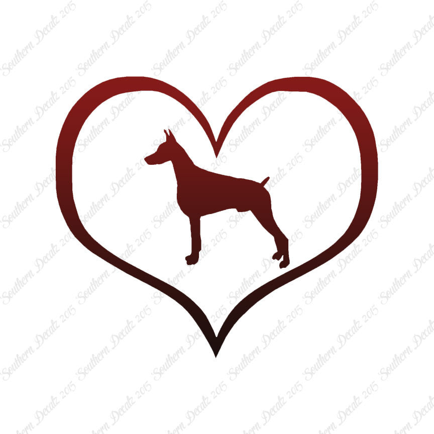 Doberman Dog Heart Love