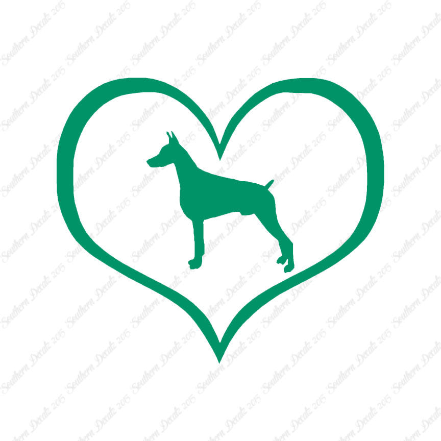 Doberman Dog Heart Love