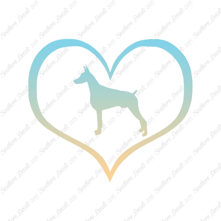 Doberman Dog Heart Love
