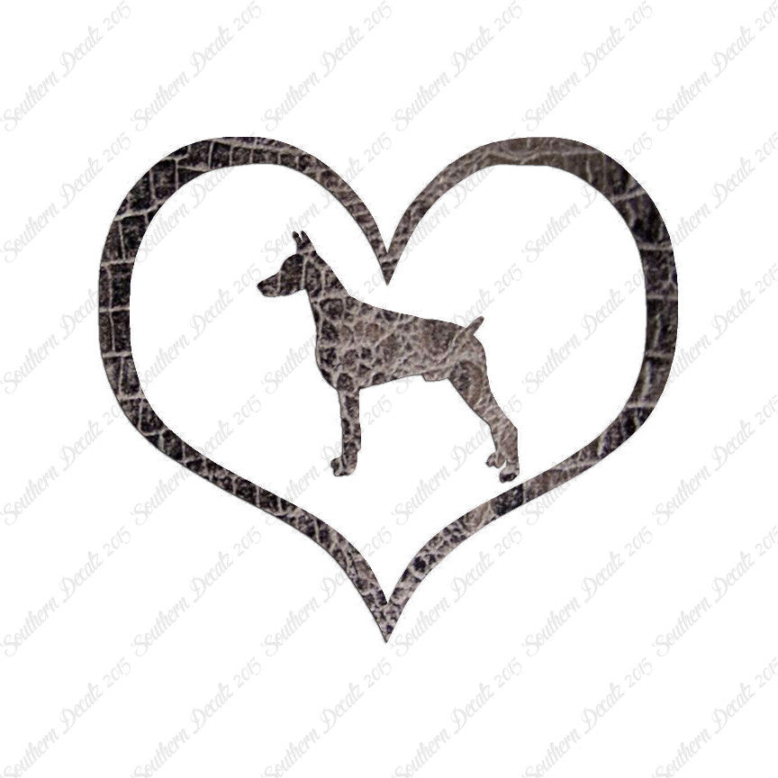 Doberman Dog Heart Love