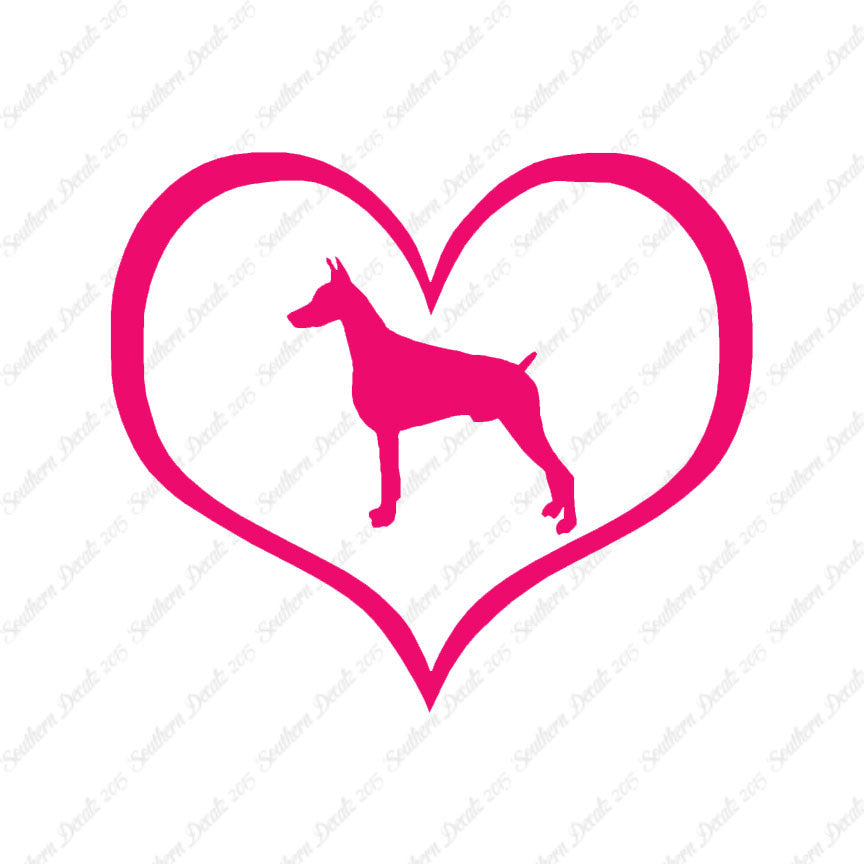 Doberman Dog Heart Love