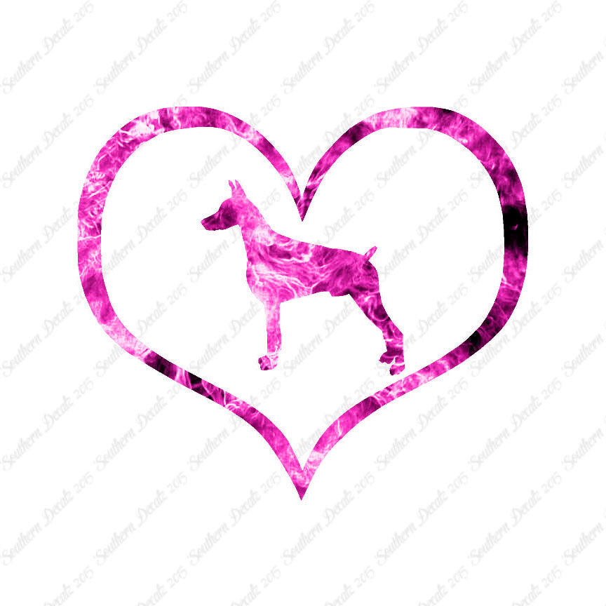 Doberman Dog Heart Love