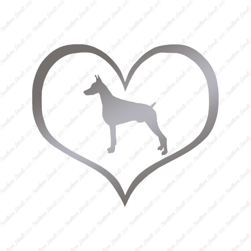 Doberman Dog Heart Love