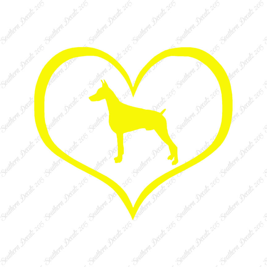 Doberman Dog Heart Love