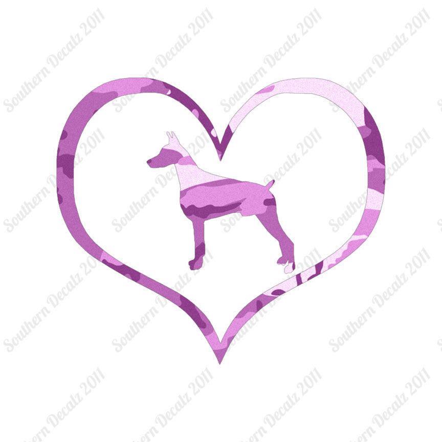 Doberman Dog Heart Love
