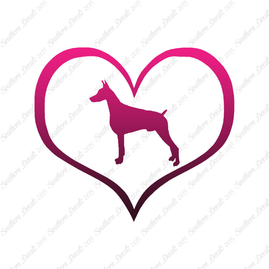 Doberman Dog Heart Love