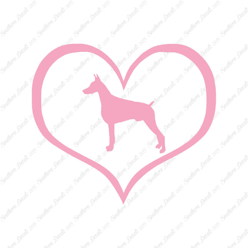 Doberman Dog Heart Love