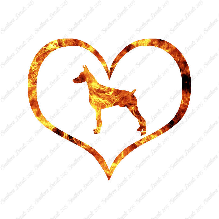 Doberman Dog Heart Love