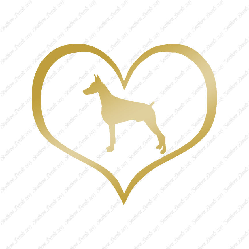Doberman Dog Heart Love