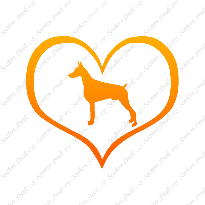 Doberman Dog Heart Love
