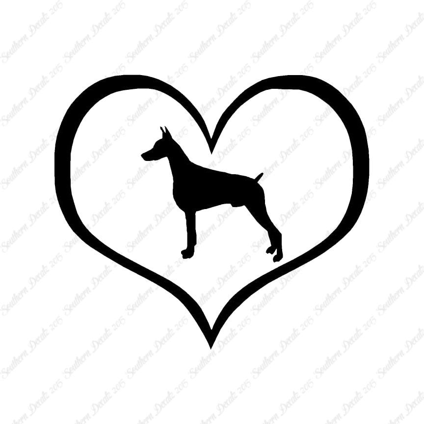Doberman Dog Heart Love