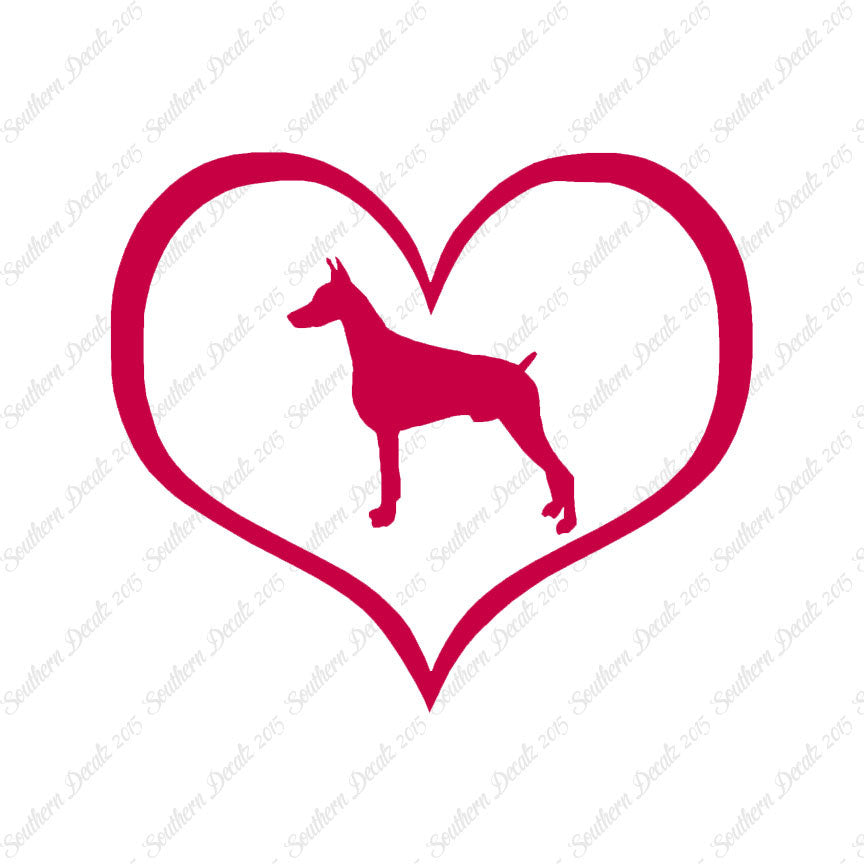 Doberman Dog Heart Love