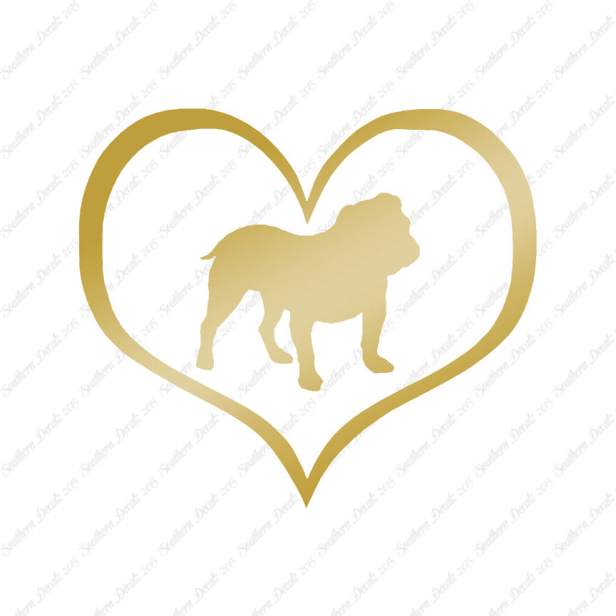 English Bulldog Dog Heart Love